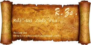 Rédai Zsófia névjegykártya
